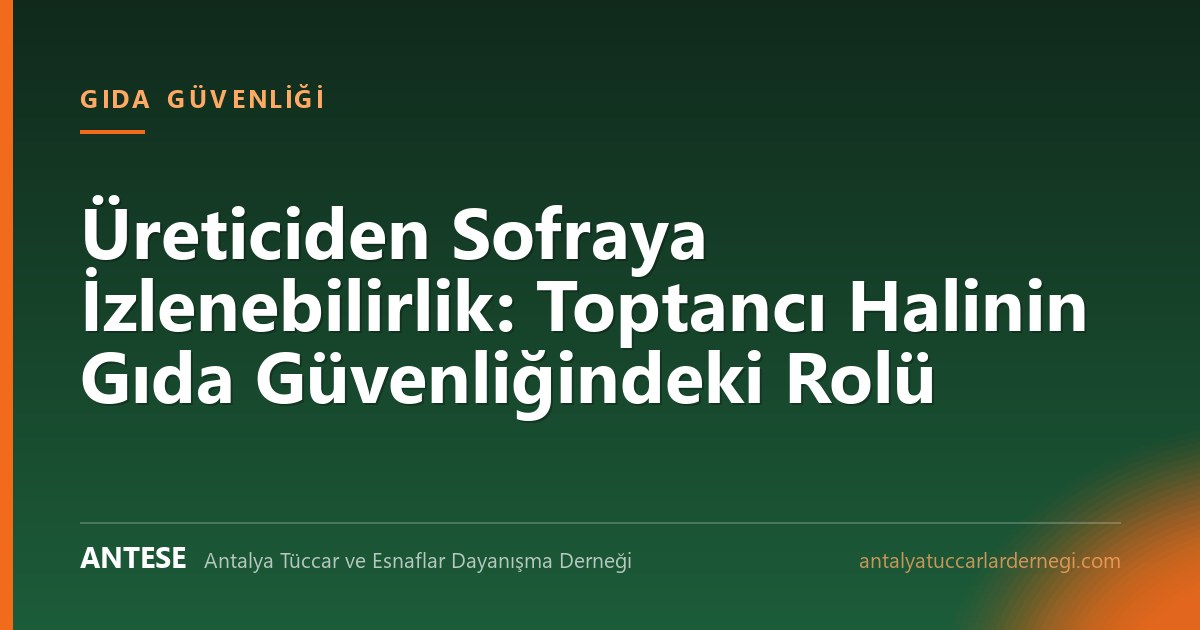 Üreticiden Sofraya İzlenebilirlik: Toptancı Halinin Gıda Güvenliğindeki Rolü